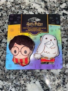 Warner Bros. Harry Potter Plush Wrist Rattles in Red, Yellow, White, Brown